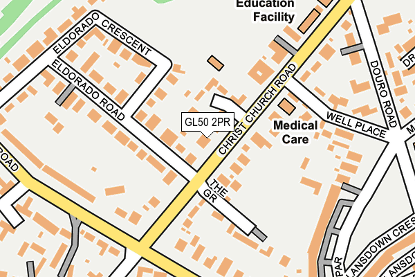 GL50 2PR map - OS OpenMap – Local (Ordnance Survey)