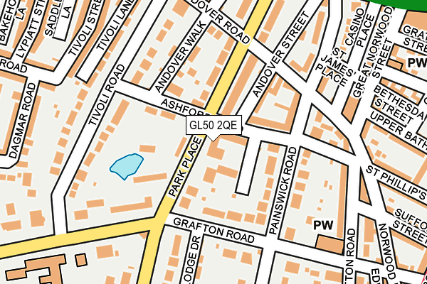 GL50 2QE map - OS OpenMap – Local (Ordnance Survey)