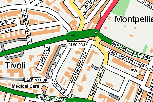 GL50 2QJ map - OS OpenMap – Local (Ordnance Survey)