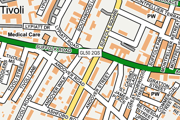 GL50 2QS map - OS OpenMap – Local (Ordnance Survey)