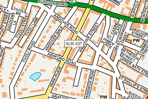 GL50 2QT map - OS OpenMap – Local (Ordnance Survey)