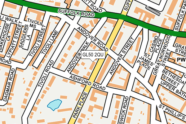 GL50 2QU map - OS OpenMap – Local (Ordnance Survey)