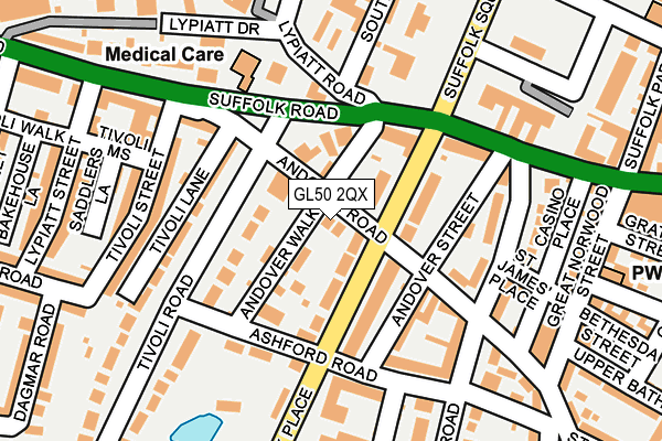 GL50 2QX map - OS OpenMap – Local (Ordnance Survey)