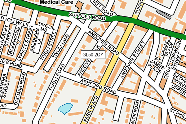 GL50 2QY map - OS OpenMap – Local (Ordnance Survey)