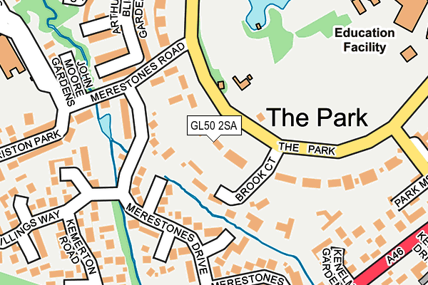 GL50 2SA map - OS OpenMap – Local (Ordnance Survey)