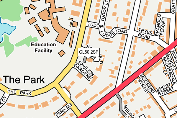 GL50 2SF map - OS OpenMap – Local (Ordnance Survey)