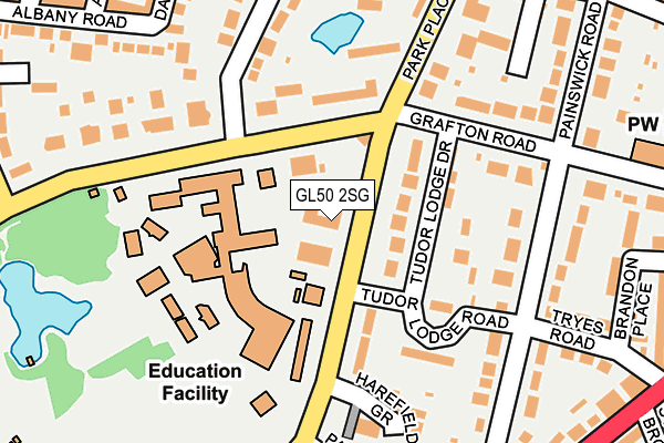 GL50 2SG map - OS OpenMap – Local (Ordnance Survey)