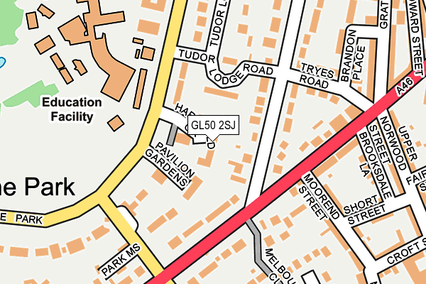 GL50 2SJ map - OS OpenMap – Local (Ordnance Survey)