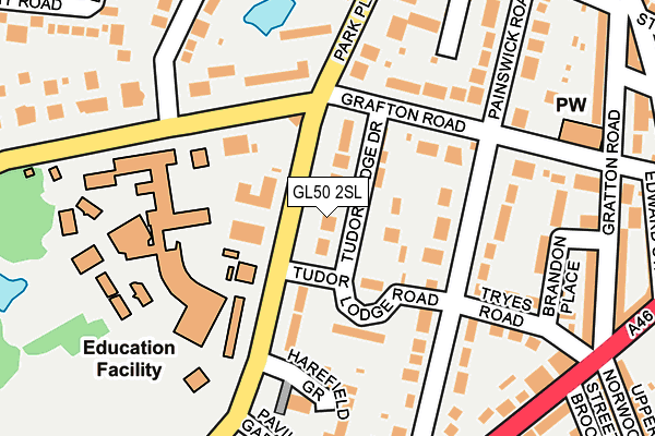 GL50 2SL map - OS OpenMap – Local (Ordnance Survey)