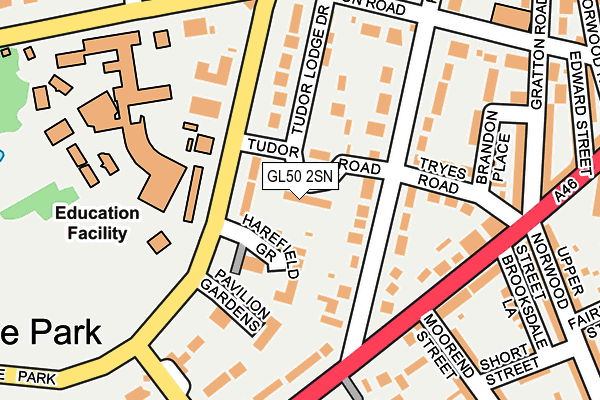 GL50 2SN map - OS OpenMap – Local (Ordnance Survey)