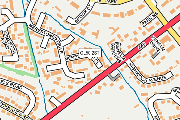 GL50 2ST map - OS OpenMap – Local (Ordnance Survey)