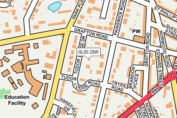 GL50 2SW map - OS OpenMap – Local (Ordnance Survey)