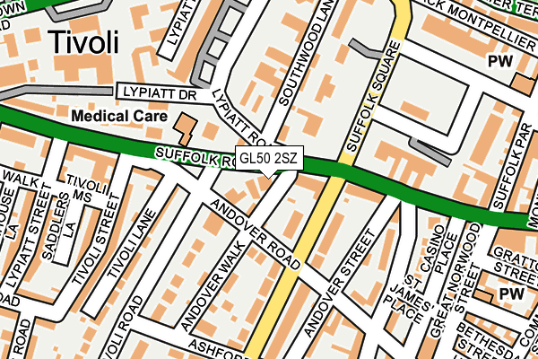 GL50 2SZ map - OS OpenMap – Local (Ordnance Survey)