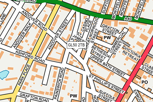 GL50 2TB map - OS OpenMap – Local (Ordnance Survey)