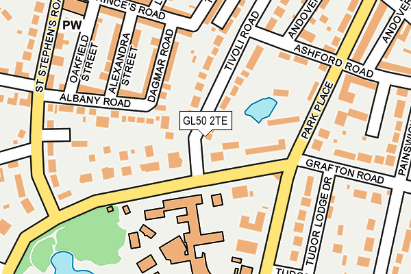 GL50 2TE map - OS OpenMap – Local (Ordnance Survey)