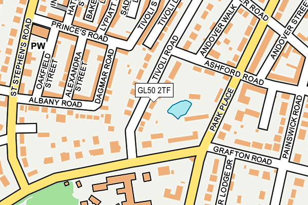 GL50 2TF map - OS OpenMap – Local (Ordnance Survey)