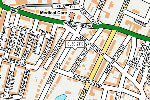 GL50 2TG map - OS OpenMap – Local (Ordnance Survey)