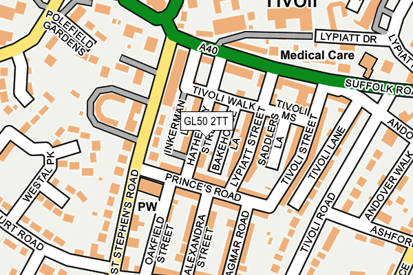 GL50 2TT map - OS OpenMap – Local (Ordnance Survey)