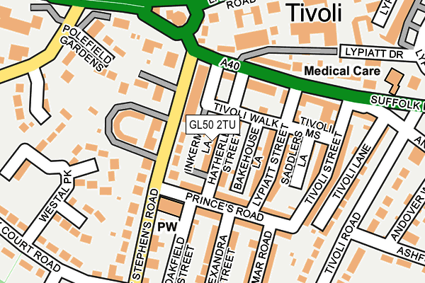 GL50 2TU map - OS OpenMap – Local (Ordnance Survey)