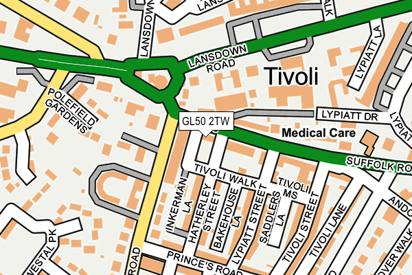 GL50 2TW map - OS OpenMap – Local (Ordnance Survey)