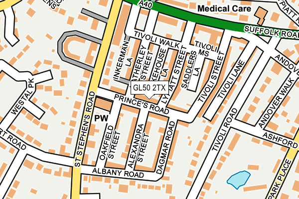 GL50 2TX map - OS OpenMap – Local (Ordnance Survey)