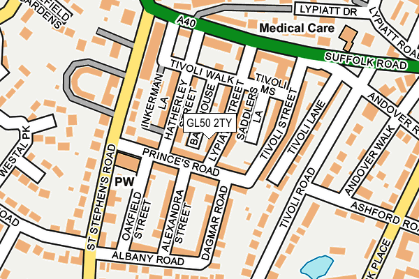 GL50 2TY map - OS OpenMap – Local (Ordnance Survey)