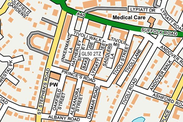 GL50 2TZ map - OS OpenMap – Local (Ordnance Survey)