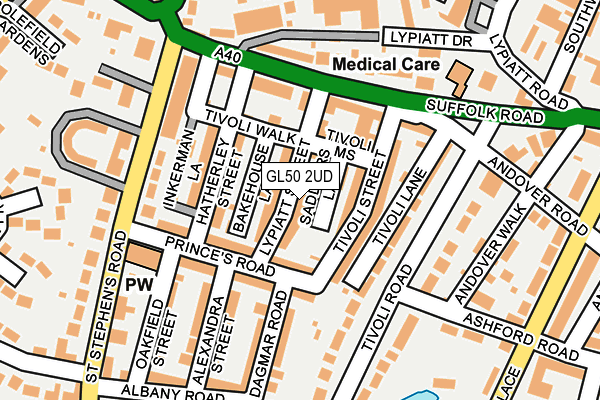 GL50 2UD map - OS OpenMap – Local (Ordnance Survey)