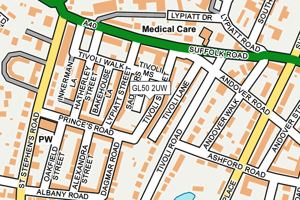 GL50 2UW map - OS OpenMap – Local (Ordnance Survey)