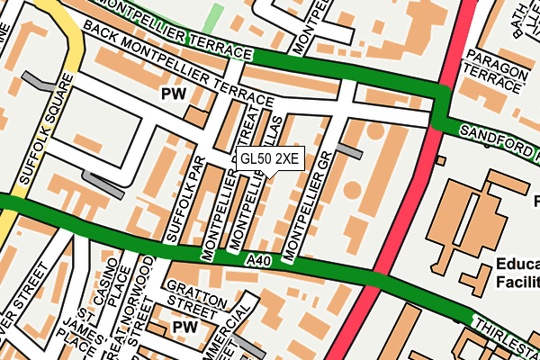 GL50 2XE map - OS OpenMap – Local (Ordnance Survey)