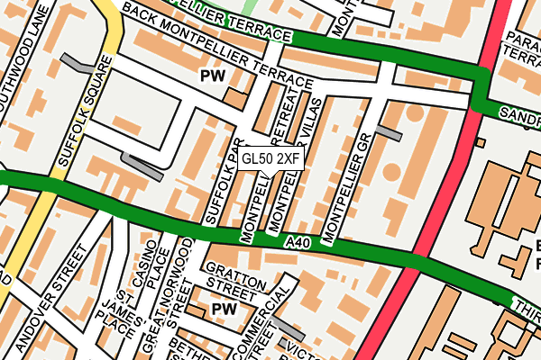 GL50 2XF map - OS OpenMap – Local (Ordnance Survey)