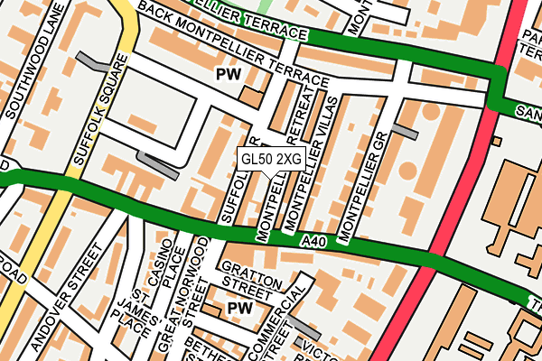 GL50 2XG map - OS OpenMap – Local (Ordnance Survey)