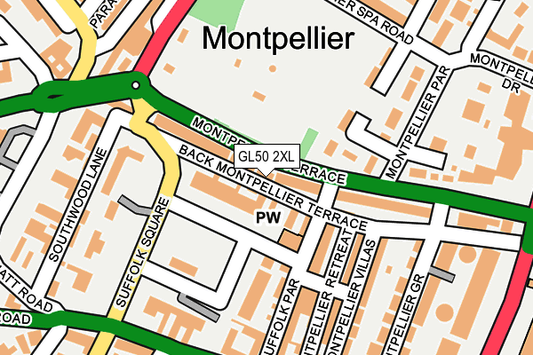 GL50 2XL map - OS OpenMap – Local (Ordnance Survey)