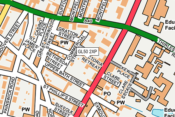 GL50 2XP map - OS OpenMap – Local (Ordnance Survey)