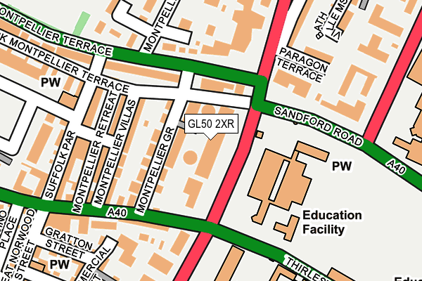 GL50 2XR map - OS OpenMap – Local (Ordnance Survey)