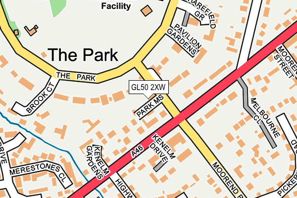 GL50 2XW map - OS OpenMap – Local (Ordnance Survey)