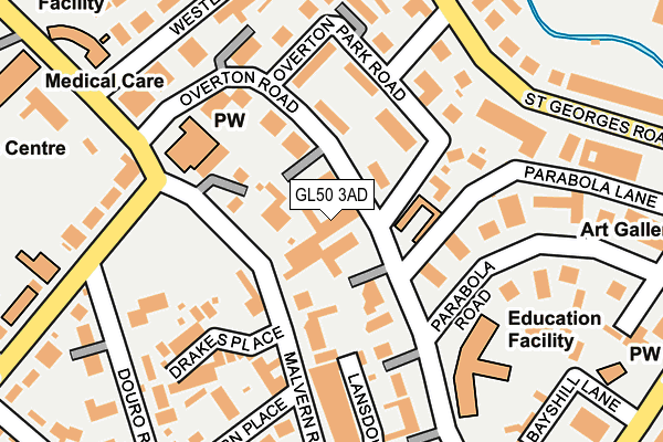 GL50 3AD map - OS OpenMap – Local (Ordnance Survey)