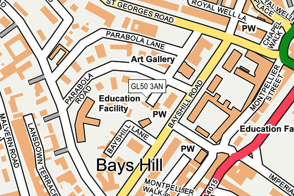 GL50 3AN map - OS OpenMap – Local (Ordnance Survey)