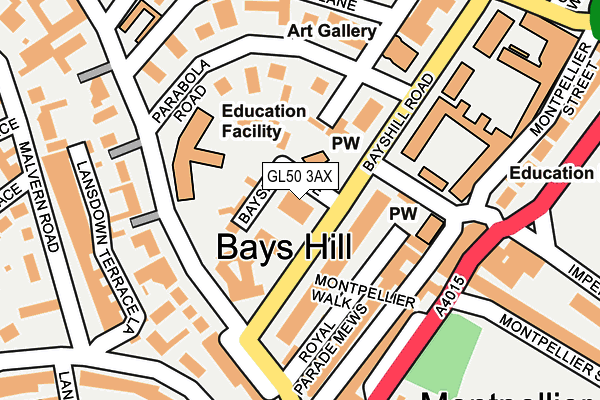 GL50 3AX map - OS OpenMap – Local (Ordnance Survey)