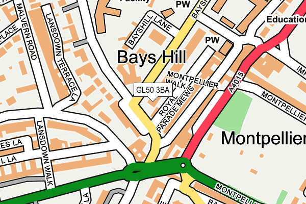 GL50 3BA map - OS OpenMap – Local (Ordnance Survey)