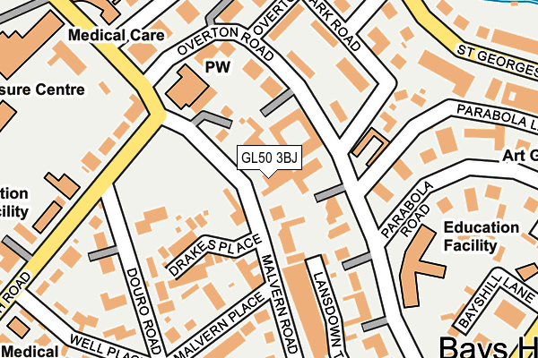 GL50 3BJ map - OS OpenMap – Local (Ordnance Survey)