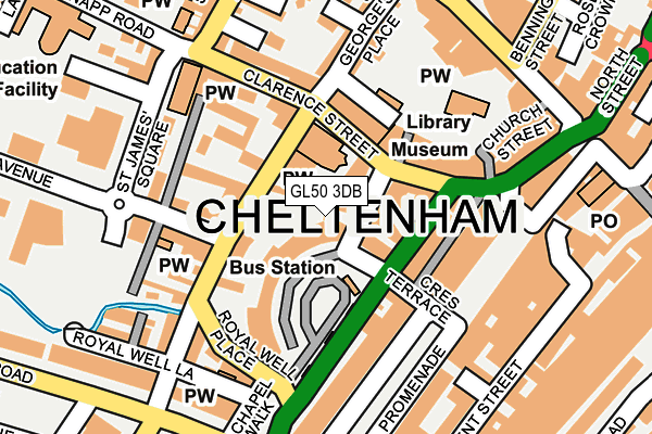 GL50 3DB map - OS OpenMap – Local (Ordnance Survey)