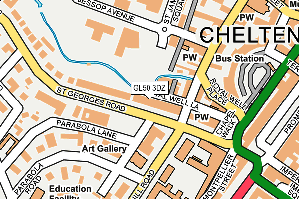 GL50 3DZ map - OS OpenMap – Local (Ordnance Survey)