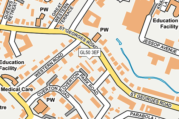 GL50 3EF map - OS OpenMap – Local (Ordnance Survey)