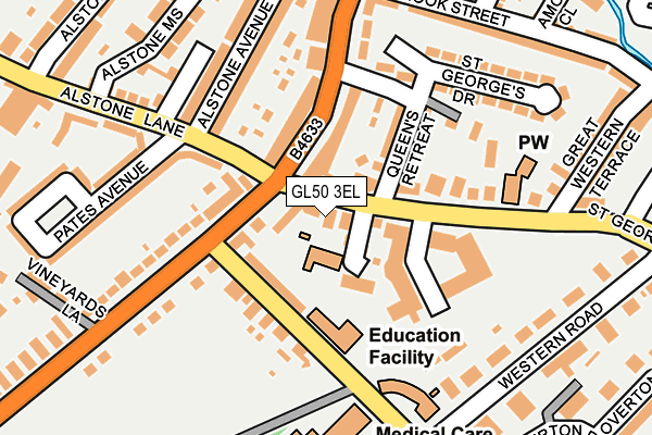 GL50 3EL map - OS OpenMap – Local (Ordnance Survey)