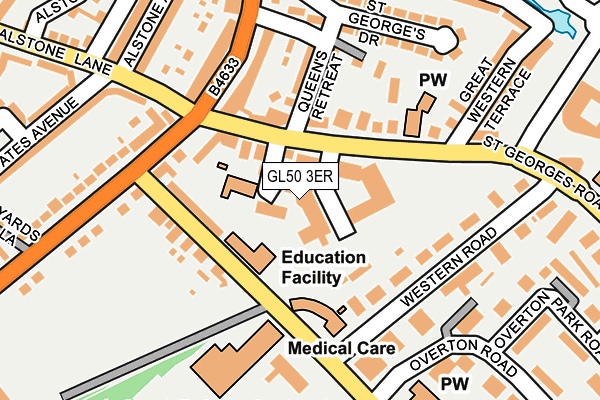 GL50 3ER map - OS OpenMap – Local (Ordnance Survey)