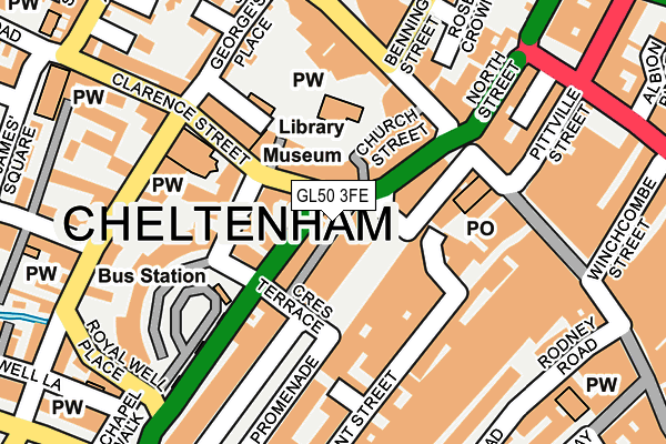 GL50 3FE map - OS OpenMap – Local (Ordnance Survey)