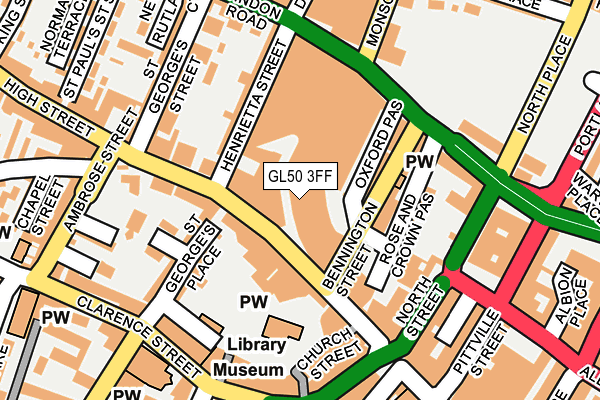 GL50 3FF map - OS OpenMap – Local (Ordnance Survey)