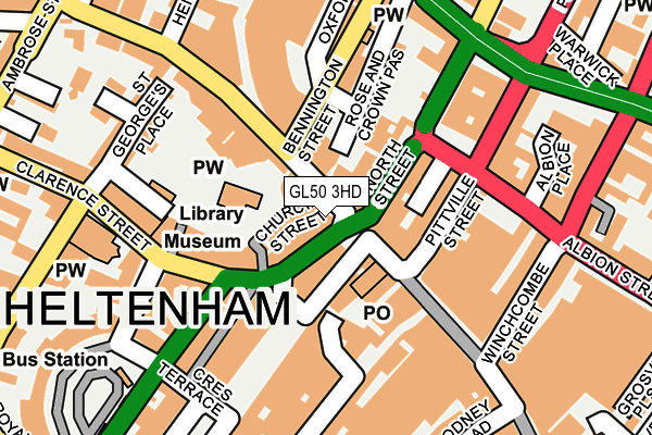 GL50 3HD map - OS OpenMap – Local (Ordnance Survey)