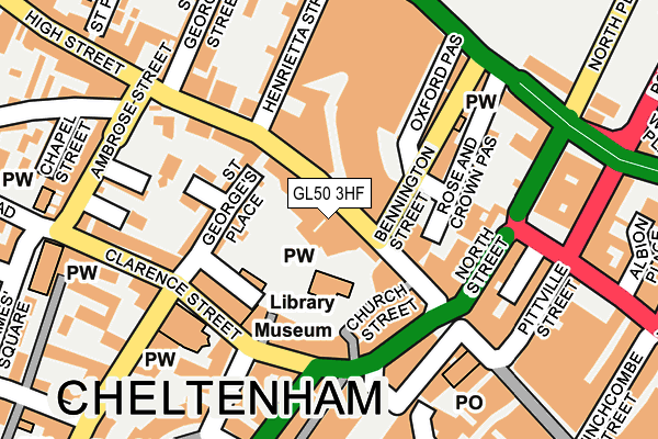 GL50 3HF map - OS OpenMap – Local (Ordnance Survey)